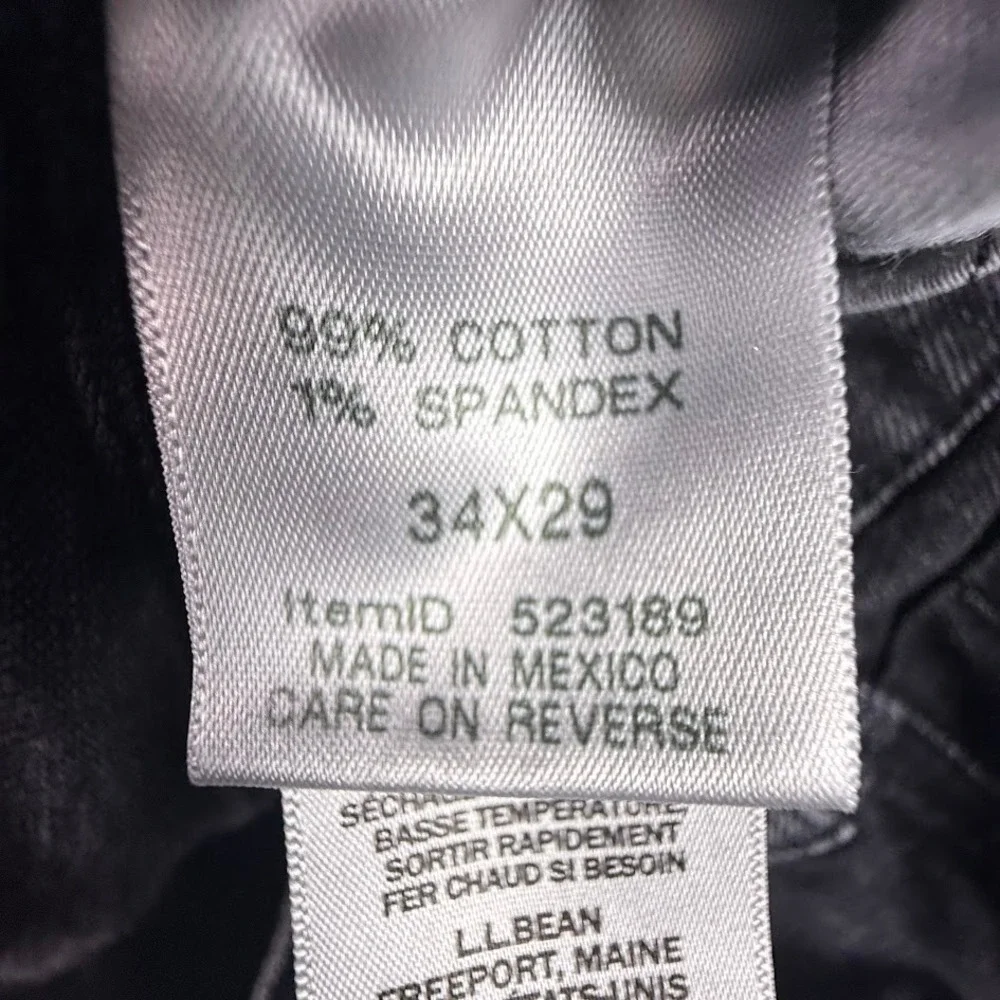 LL Bean Mens Vintage 1912 Slim Straight Jeans 34x29 Faded Black 523189